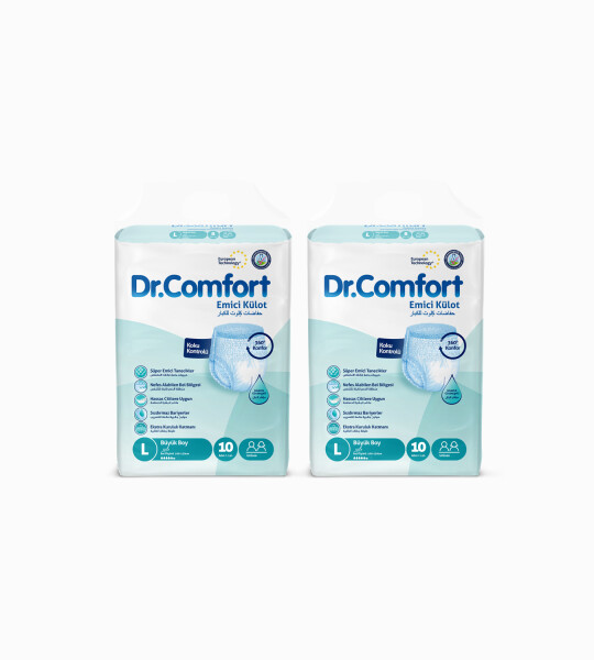 Dr.Comfort Yetişkin Emici Külot Large 10'lu 2 paket 20 adet