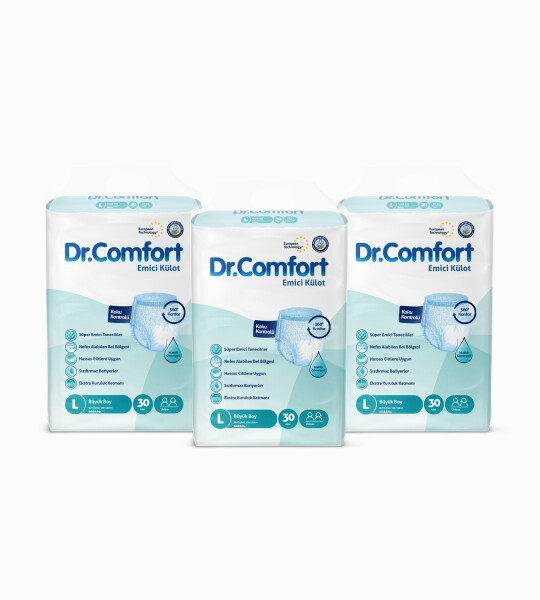 Dr.Comfort Yetişkin Emici Külot Large 30'lu 3 paket 90 adet
