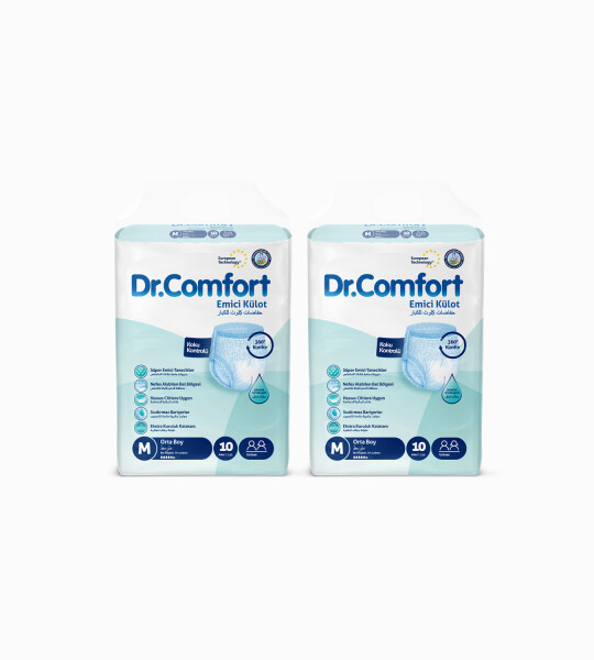 Dr.Comfort Yetişkin Emici Külot Medium 10'lu 2 paket 20 adet
