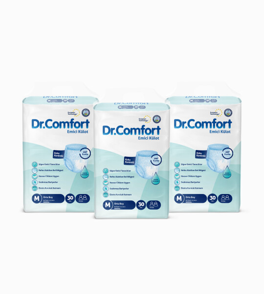 Dr.Comfort Yetişkin Emici Külot  Medium30'lu 3 paket 90 adet