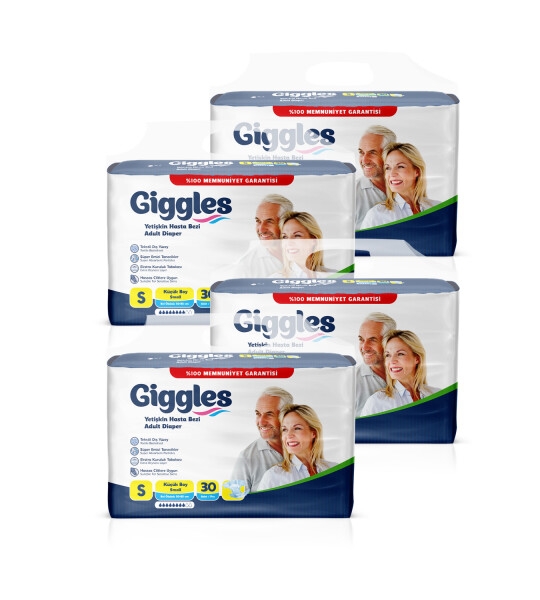Giggles Yetişkin Bel Bağlamalı Hasta Bezi Small 30'lu 4 Paket 120 Adet