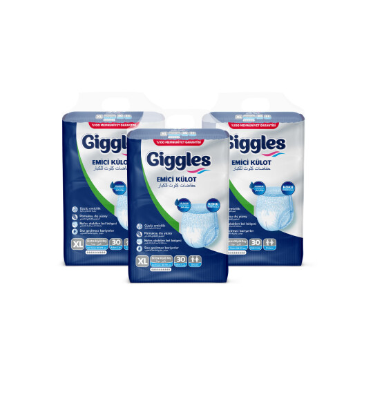 Giggles Yetişkin Emici Külot ExtraLarge 30'lu 3 Paket 90 Adet