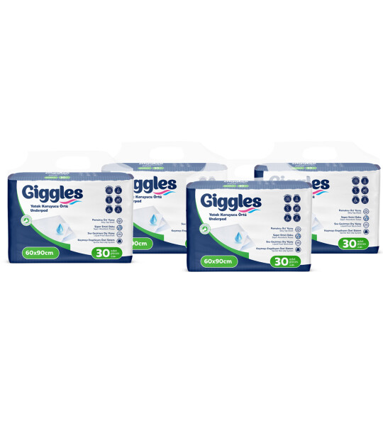 Giggles 60x90 Yatak Koruyucu Örtü 30'lu 4 Paket 120 Adet